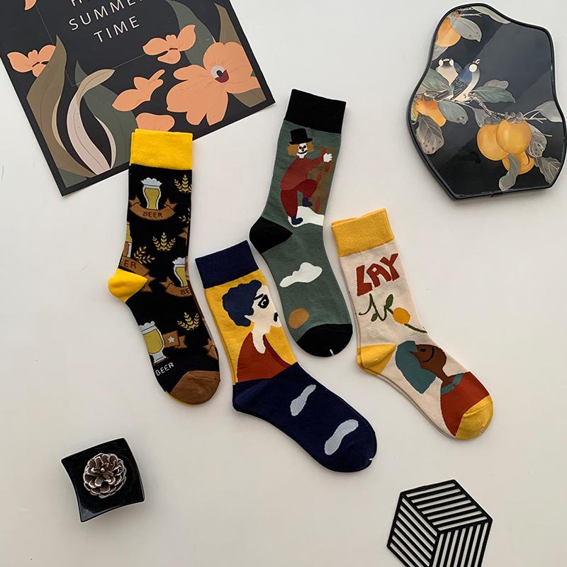 男士中筒袜休闲时尚英伦风男女