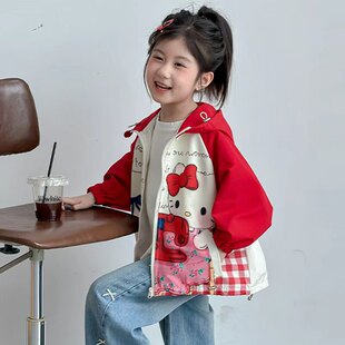 女童外套2026春季新款儿童早春连帽上衣宝宝洋气春装小女孩冲锋衣