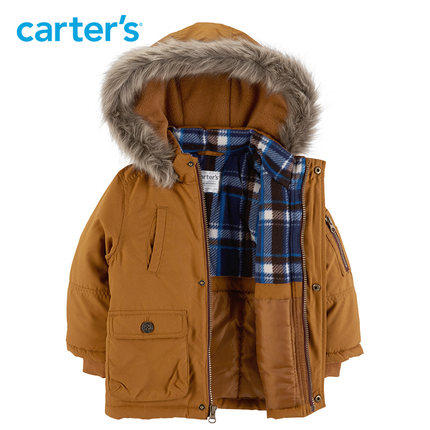 Carters男童棉服童装 秋冬装新款带帽保暖棉衣外出服CL218B41