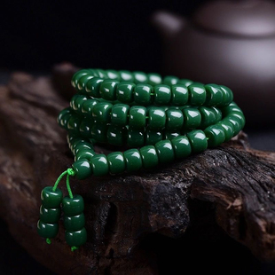 油青色绿色多圈手链老型珠佛珠款 毛衣链珠宝饰品