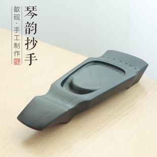 孤品一图一物非遗歙砚原石四大名砚仿古琴韵老坑鱼子源坑砚台