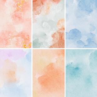 025号水彩水墨晕染底纹肌理彩色手绘图案卡片背景JPG图片设计素材