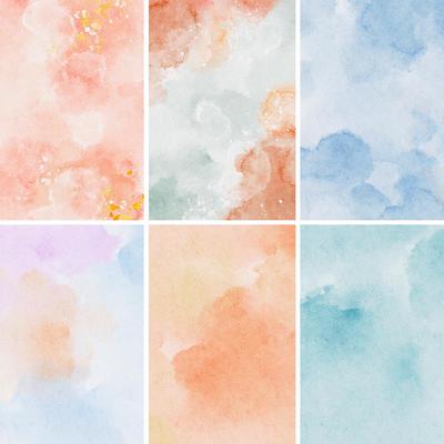 025号水彩水墨晕染底纹肌理彩色手绘图案卡片背景JPG图片设计素材