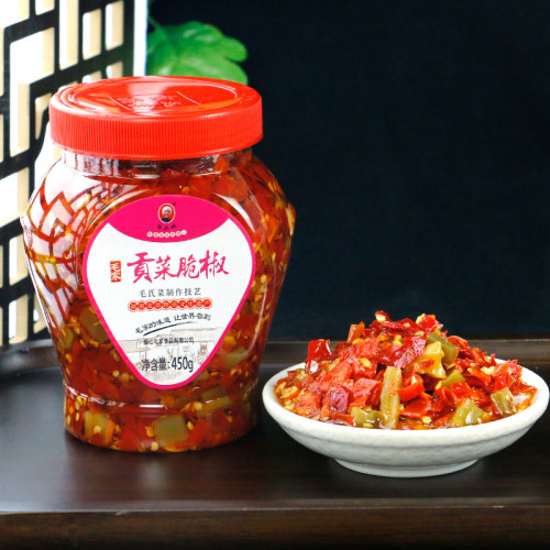 湖南味道毛家食品贡菜脆椒450g汤妈妈剁辣椒香辣下饭菜多省包邮 - 封面