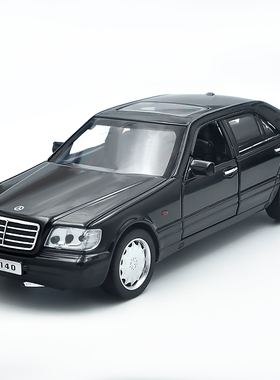1:32适用于奔驰S W140合金模型汽车音响灯回力灯合金儿童车模玩具