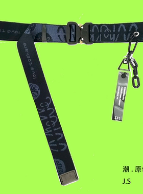 男女字母帆布合金插扣新潮腰带