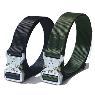 潮款 皮带 机能扣腰带女作训户外加长调节插扣3.2cm银扣速开牛仔裤