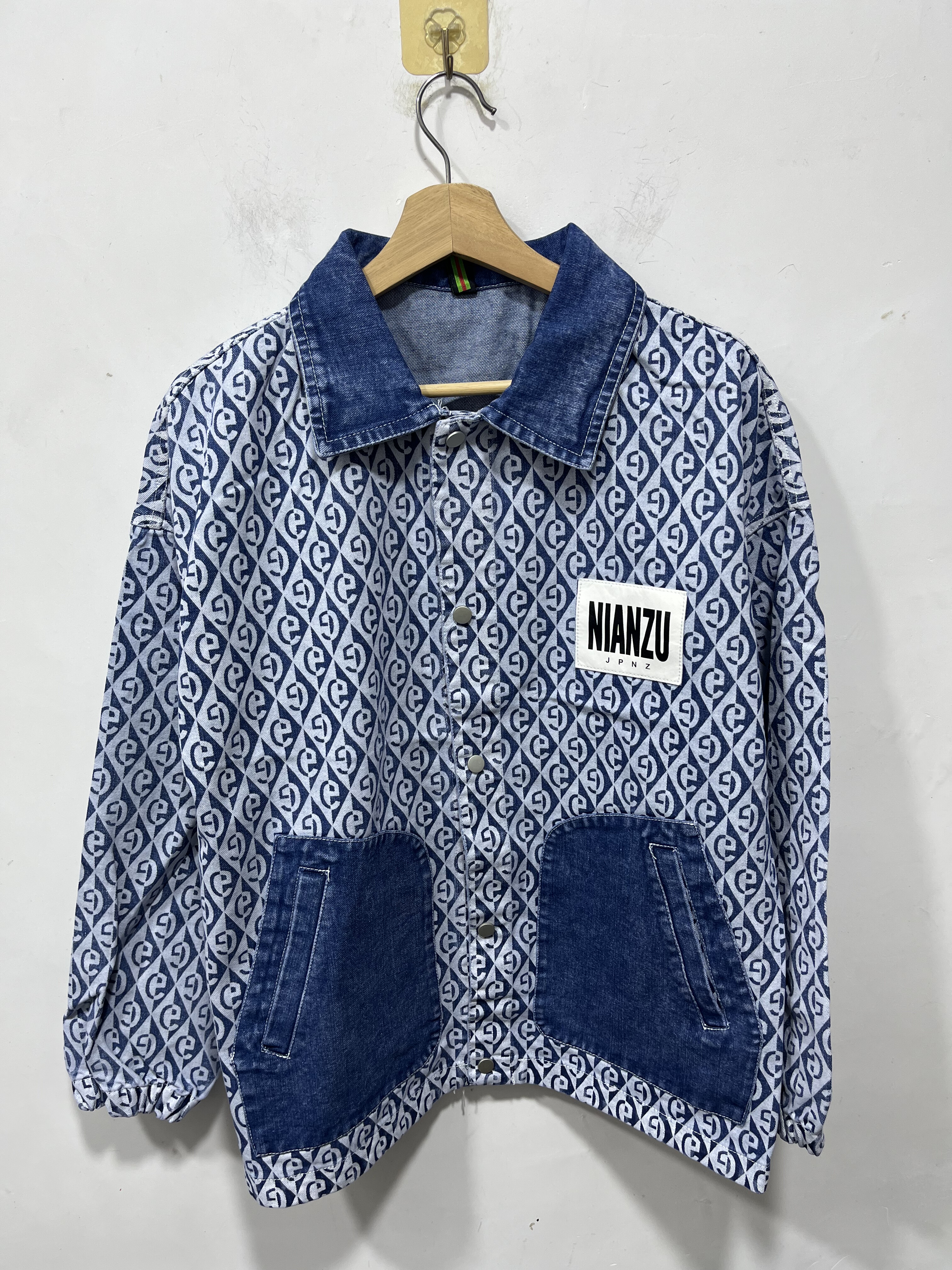 亏本清货春秋加肥加大码男装印花牛仔外套宽松休闲潮牌夹克上衣