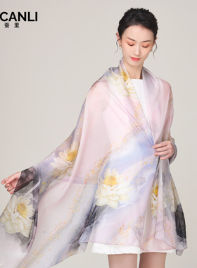 春夏秋印花中国风女真丝桑蚕丝