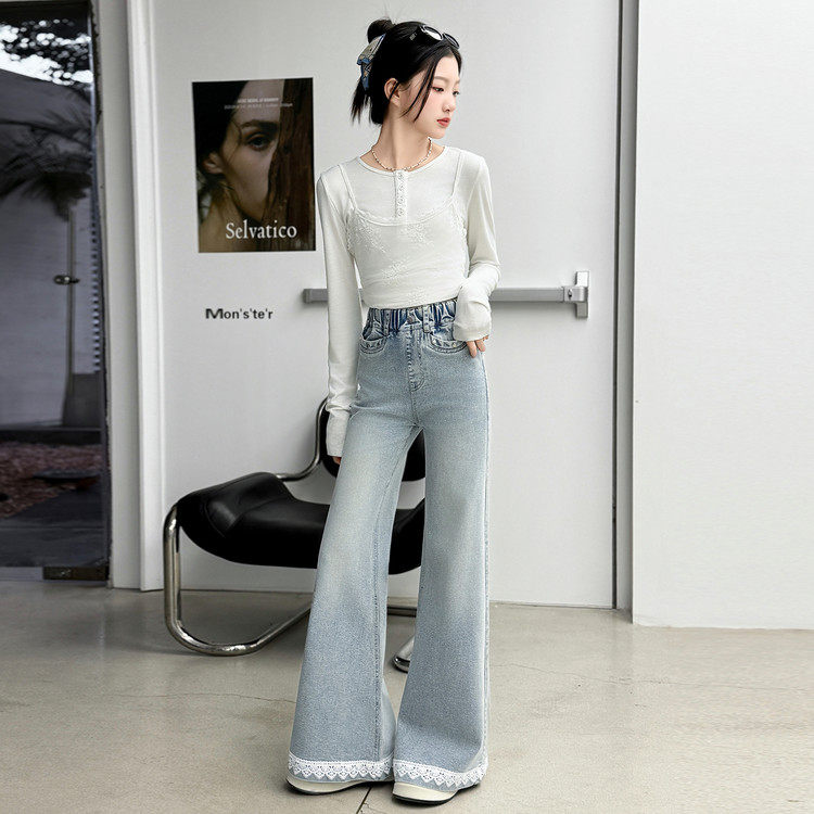 女童喇叭裤2026春季新款6-12岁15岁修身弹力牛仔裤洋气大童微喇裤,童装/婴儿装/亲子装,儿童牛仔裤,淘宝优惠券,粉丝福利购,淘宝优惠卷