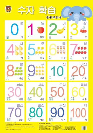 幼儿认知挂图.看图学数字|韩（朝鲜）文儿童启蒙学前教育早教玩具