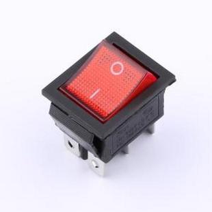 船型开关 插件 KCD4 原 红灯 六脚两档跷板开关 30.5mm