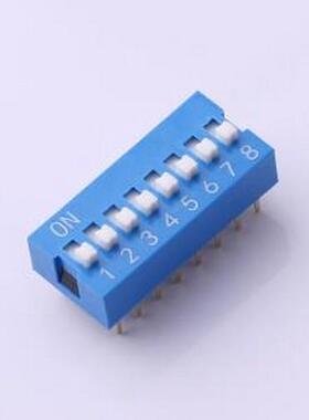 SMQS-08B-TP 拨码开关 间距2.54mm 平拨,凸起式8位拨码开关 - 原