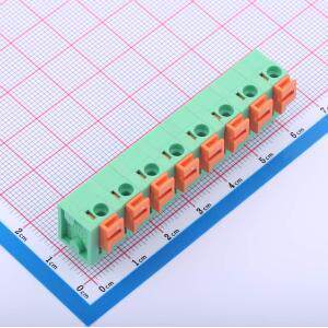DB142V-7.62-8P-GN 弹簧式接线端子 7.62mm 1x8P 每排P数:8 排数:
