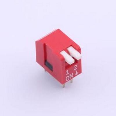 DSDP02LHGETR 拨码开关 2.54mm 宽体红色2位琴键式拨码开关 - 原