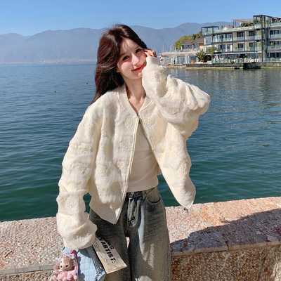 韩版绣花短外套女春季小个子减龄