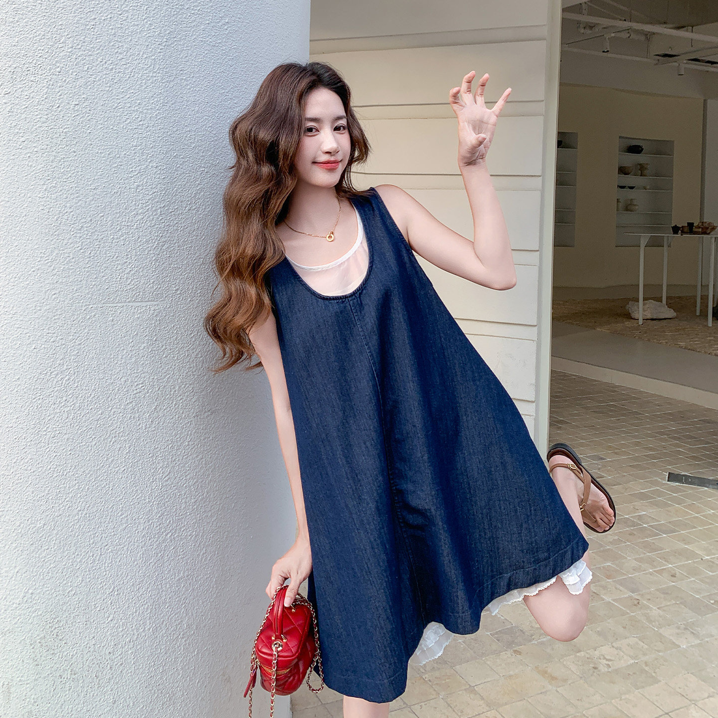 韩系牛仔连衣裙女夏季时尚甜美