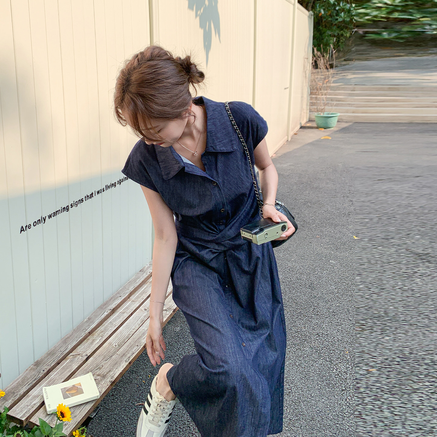 春季轻熟长袖收腰显瘦衬衫裙
