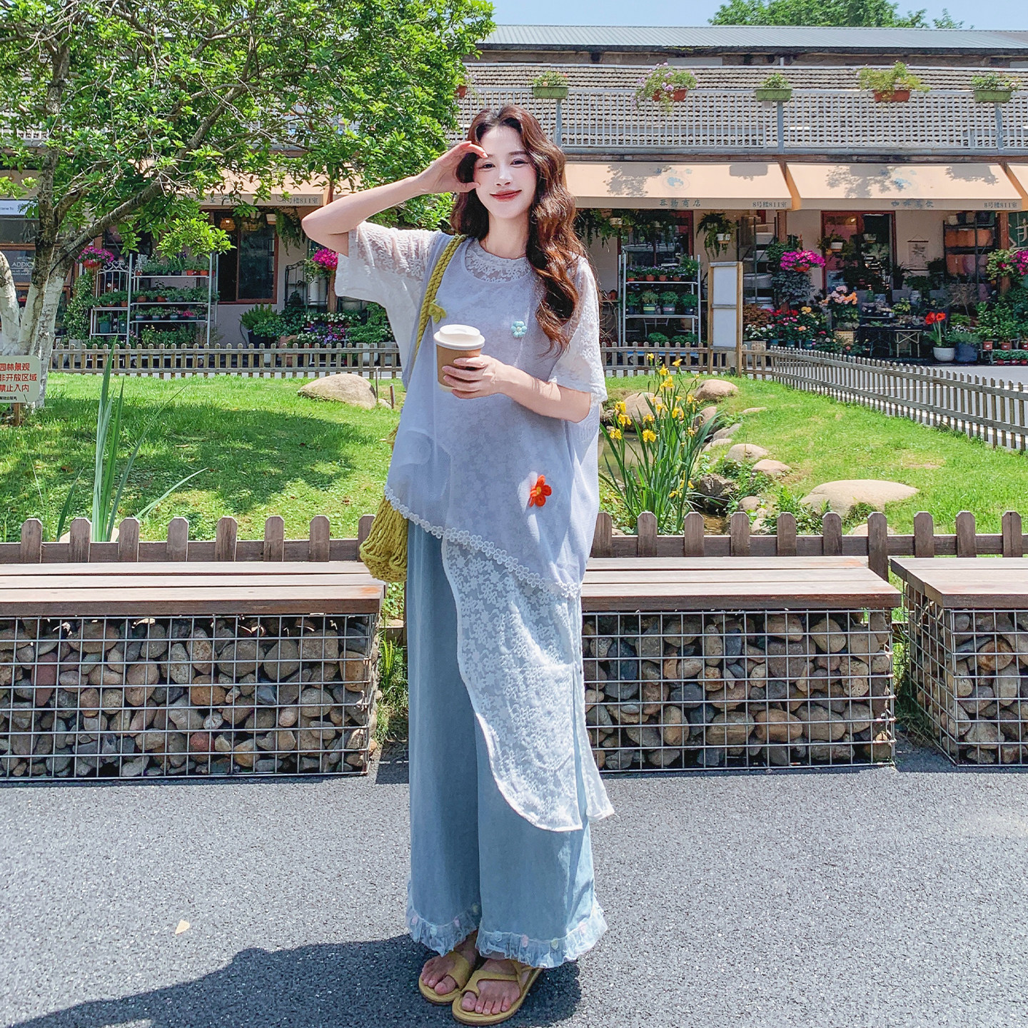 夏季度假风宽松减龄女装三件套