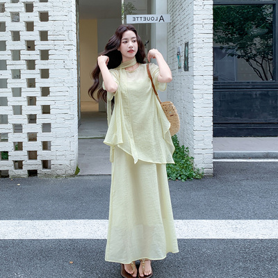 慵懒风T恤半身裙套装女