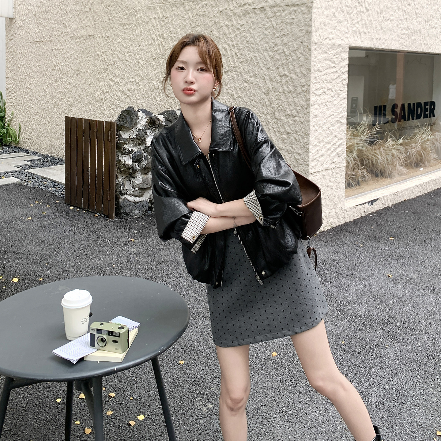 黑色复古又a又飒皮衣外套女短款2026春季小个子时尚炸街机车夹克