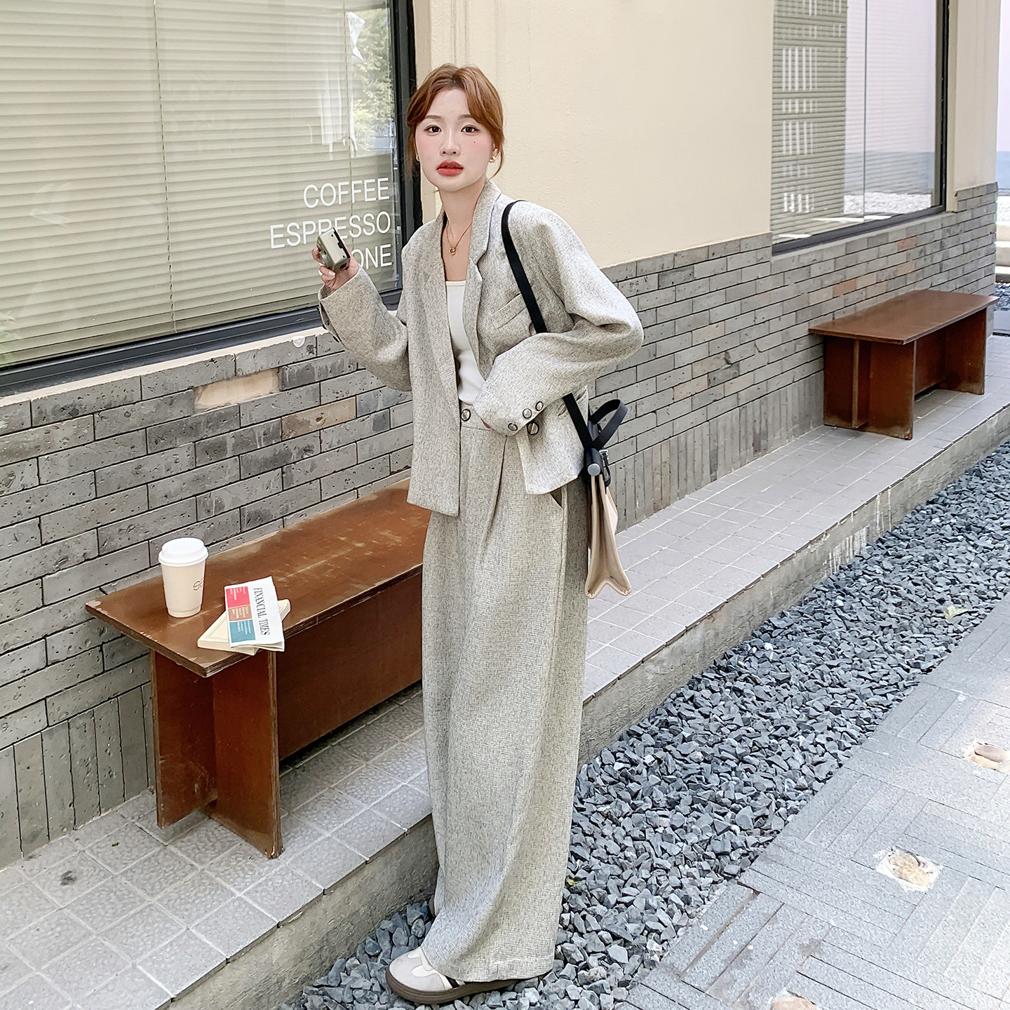 早春轻职场气质穿搭女2026新款西装套装时尚休闲西服阔腿裤两件套