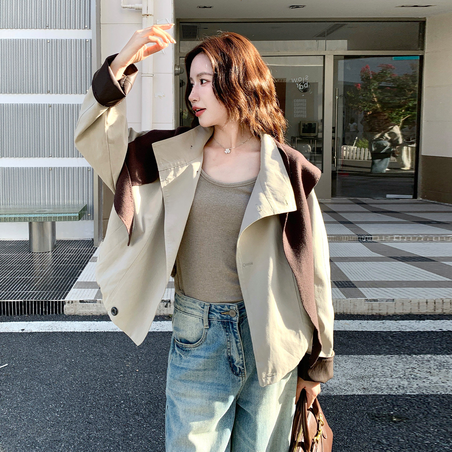 风衣外套女松弛感休闲通勤穿搭