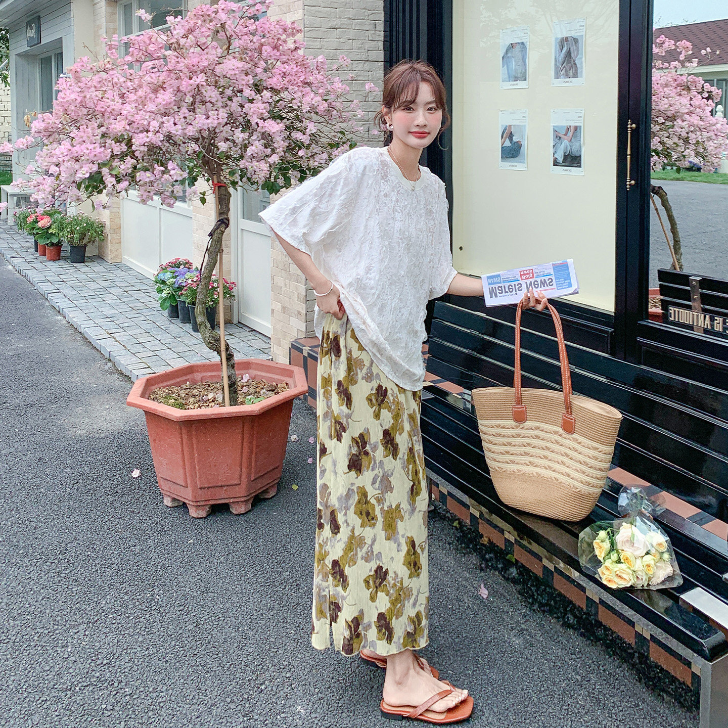 韩系慵懒风夏季宽松休闲两件套