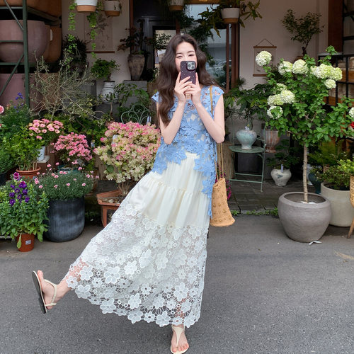 度假风蕾丝镂空套装女夏季