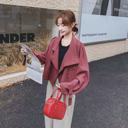 超好看高端精致短款风衣女小个子穿搭2026春新款韩系休闲时尚外套