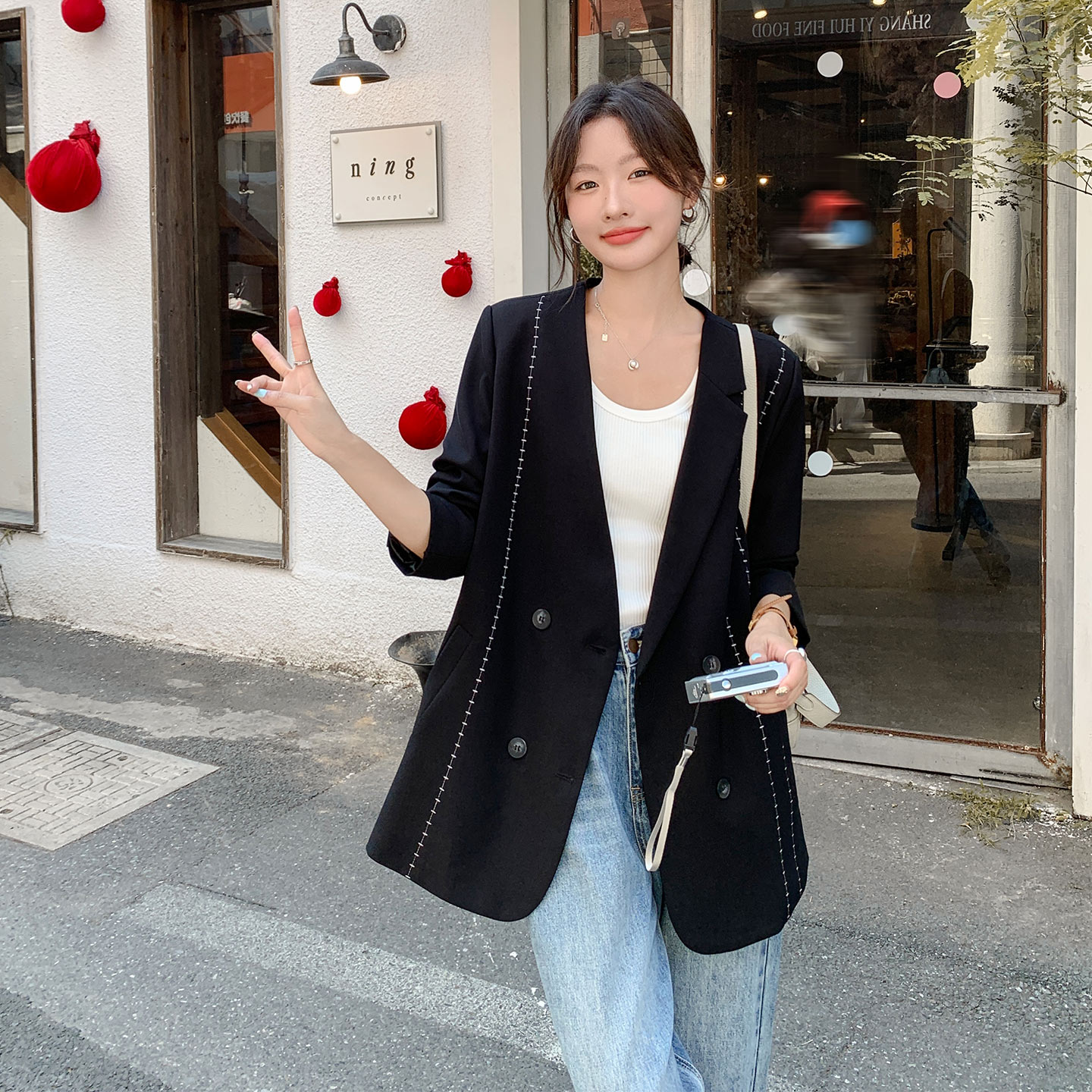 韩版休闲气质大女主风外套2026秋季新款职场百搭通勤风西装上衣