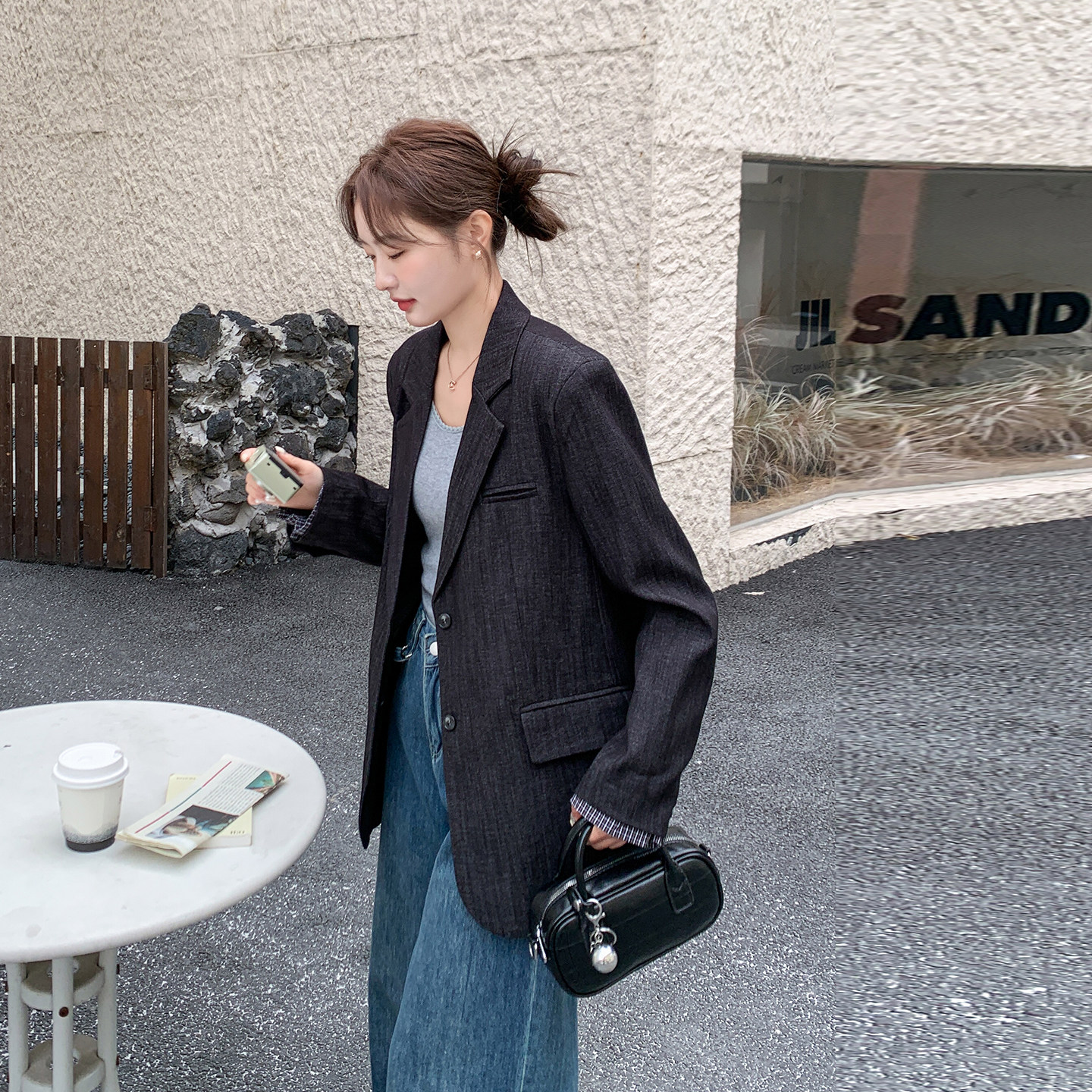 黑色韩系高级感小个子西装外套女2026春新款重要场合漂亮气质西服