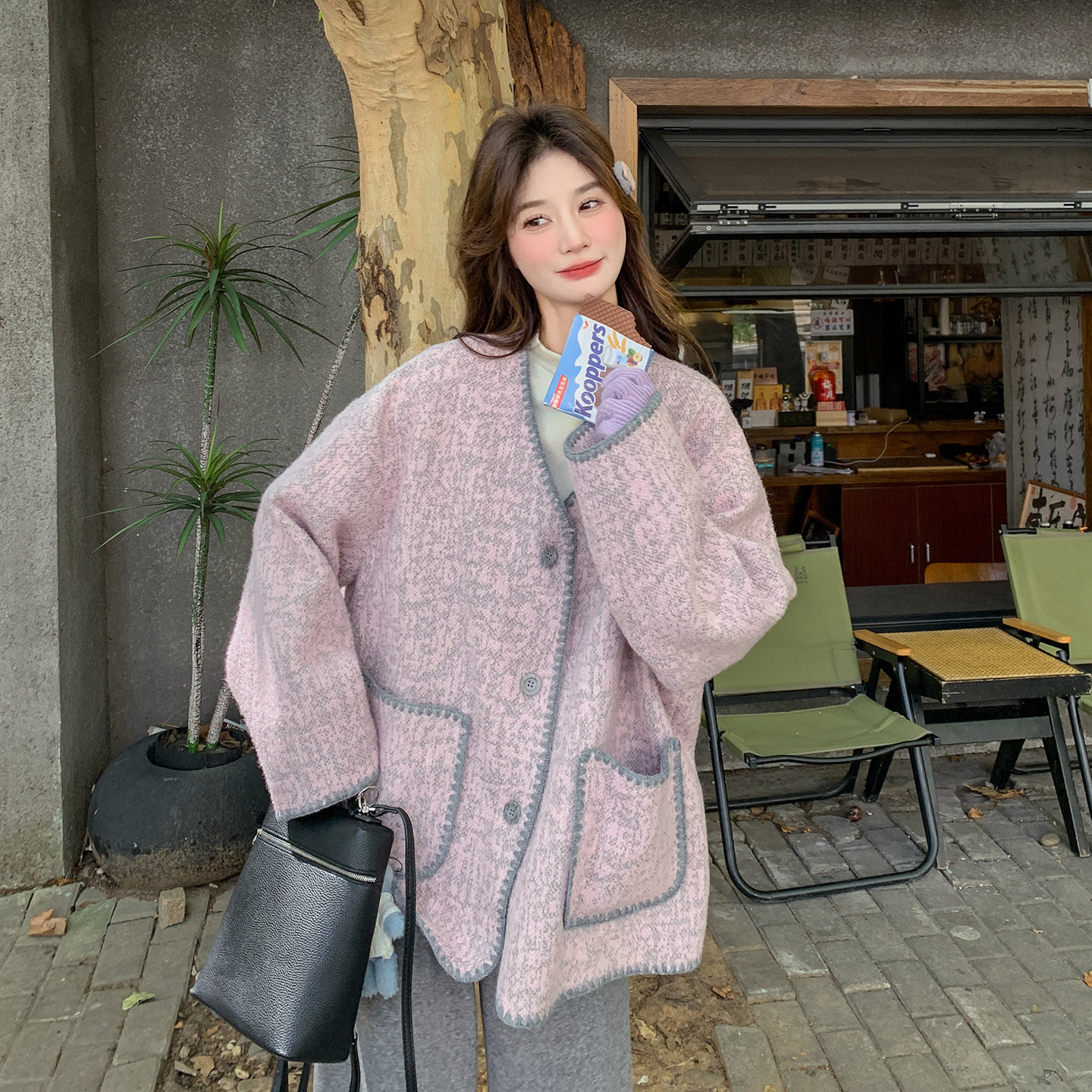 小香风毛呢短外套女2026新款