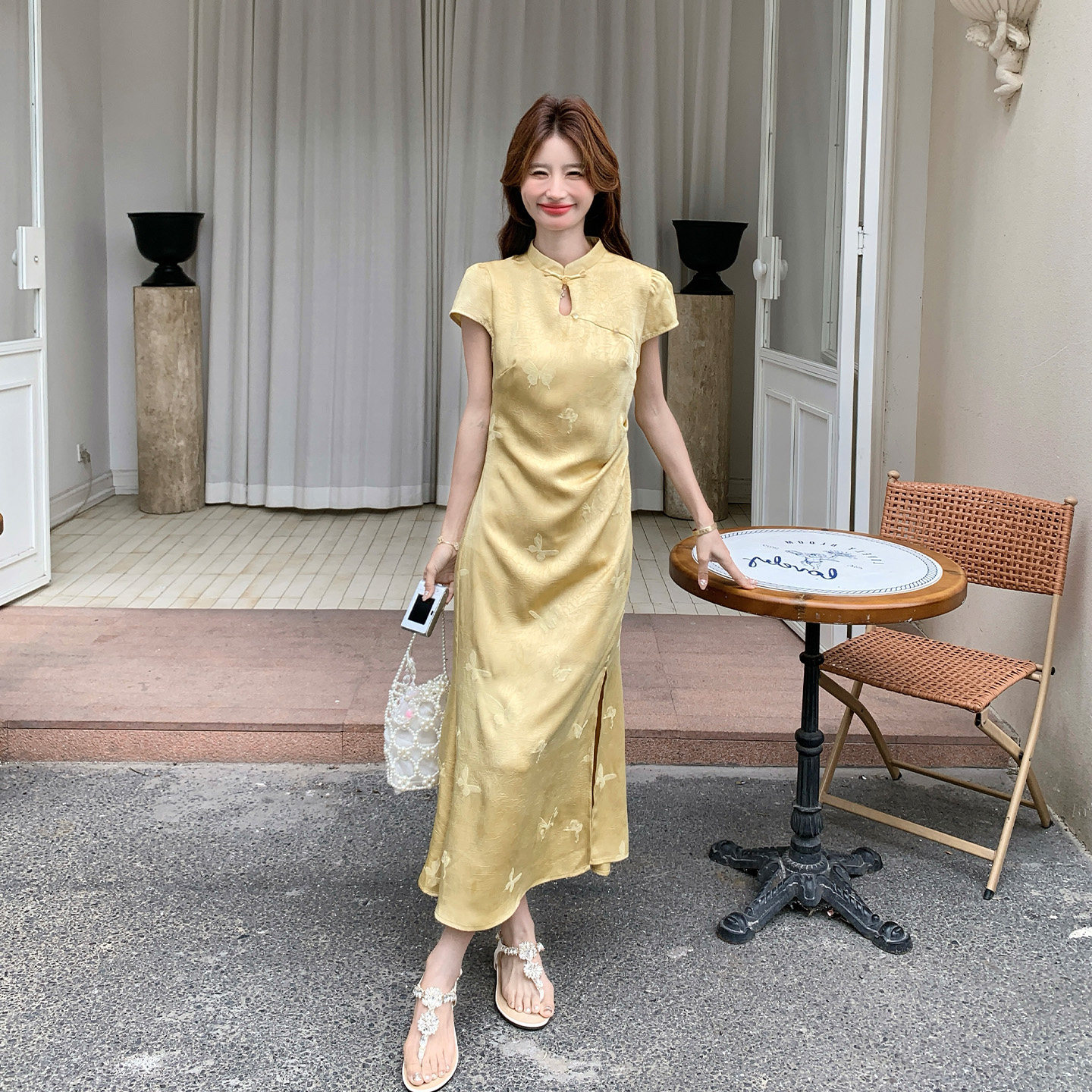 新中式绝美高级感轻奢旗袍裙女2026新款夏日国风蝴蝶印花连衣裙