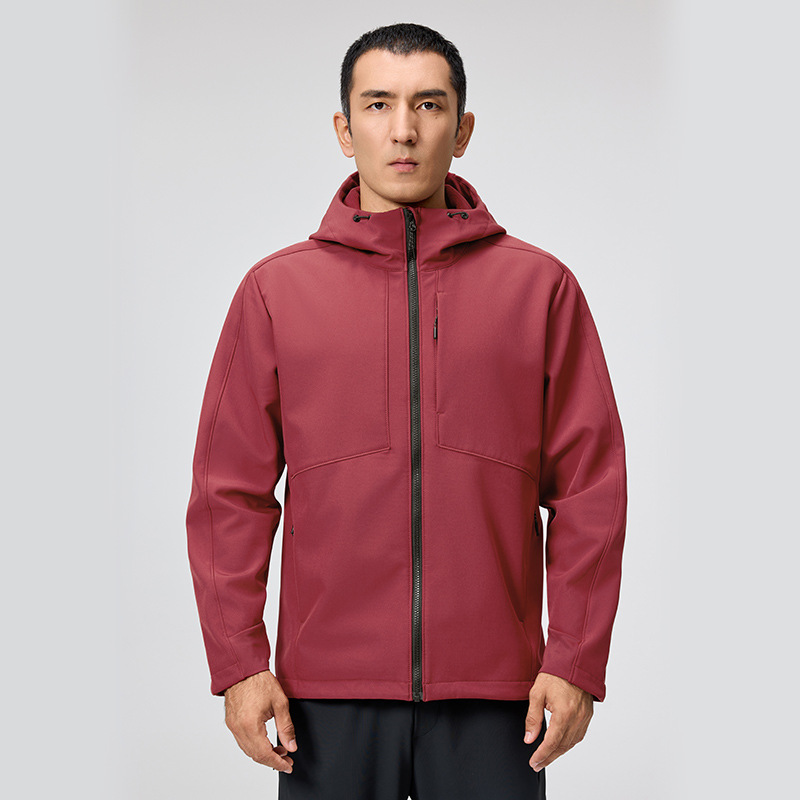 鸟款大牌平替新款欧美软壳连帽户外套情侣纯色保暖工作服印字D30