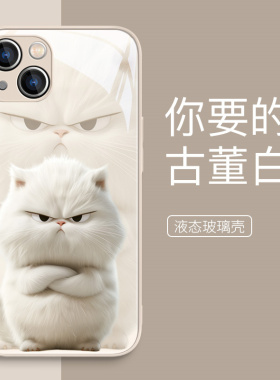 卡通橘猫创意适用V13OPPOfindx7手机壳新款GTneo2手机套镜面玻璃壳realme12镜头全包GT5硅胶软防摔高级感GT6