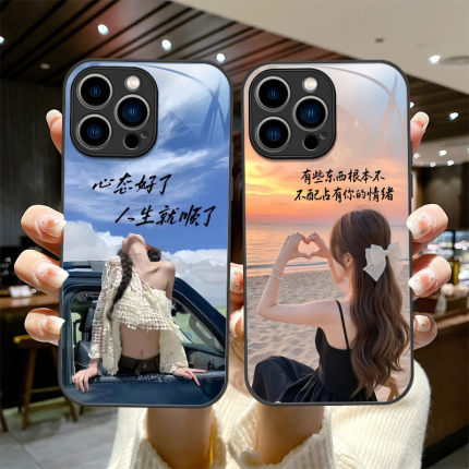 没烦恼励志女孩适用11OPPOReno14手机壳13pro新款12玻璃壳10全包9pro硅胶软Reno8防摔7se保护套Reno5s 定制