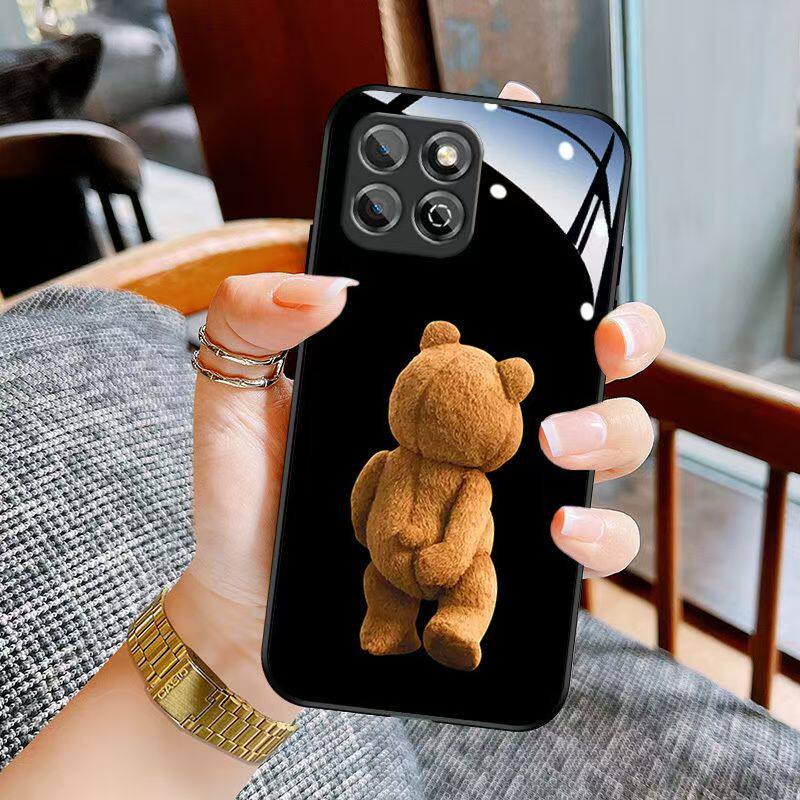 可爱创意泰迪熊适用magic5荣耀300pro手机壳新款X60i玻璃防摔200pro全包硅胶magic7软边个性90创意网红保护套