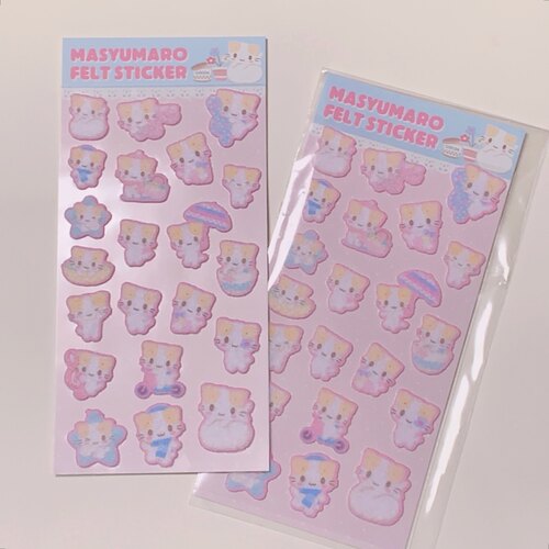 棉花糖猫毛毡立体贴纸
