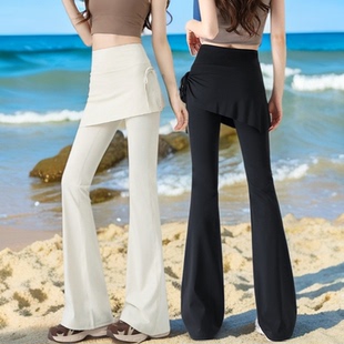 喇叭裙裤 新款 假两件微喇普拉提训练服 女高腰提臀2026春夏季 瑜伽裤