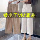八分小个子纯棉直筒裤女春夏2026新款宽松休闲遮肉显瘦阔腿裤九分