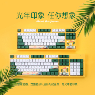 达尔优机械键盘A840系列樱桃cherry轴热升华PBT键帽游戏有线电竞