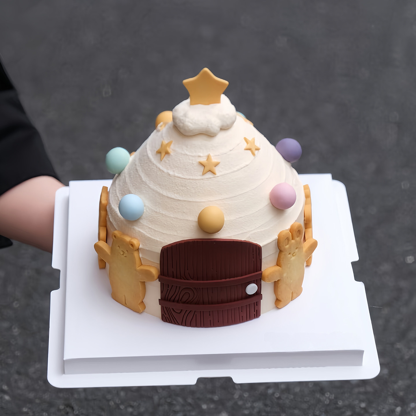 森林小屋小熊小兔子饼干蛋糕装饰