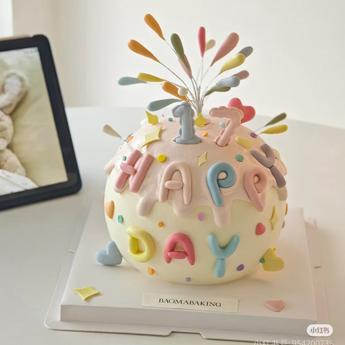 网红多巴胺小仙女蛋糕装饰