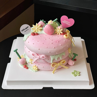 草莓樱桃冰淇淋生日蛋糕装饰