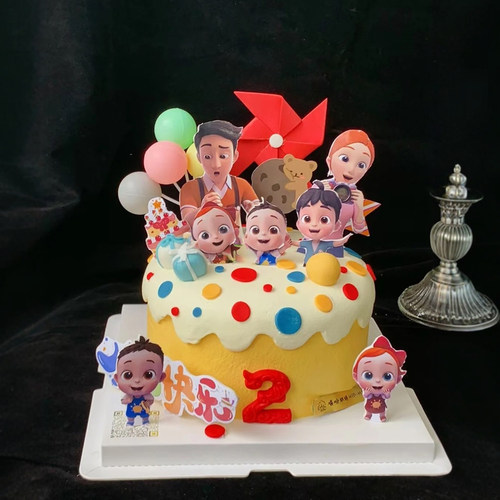 可爱动画宝宝生日蛋糕装饰摆件