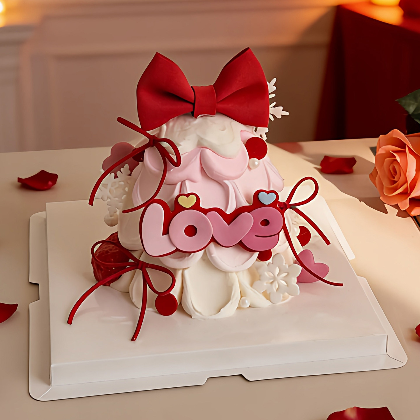 网红214情人节蝴蝶结蛋糕装饰插件粉色渐变love情侣告白烘焙装饰,节庆用品/礼品,节日装扮用品,淘宝优惠券,粉丝福利购,淘宝优惠卷