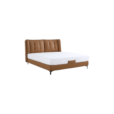 掌上明珠家具24年新款奶油风头层牛皮真皮软床软靠包双人床