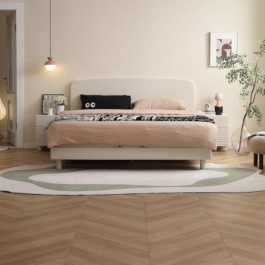 掌上明珠家具新款1.8米1.5米现代简约板式床卧室次卧双人床