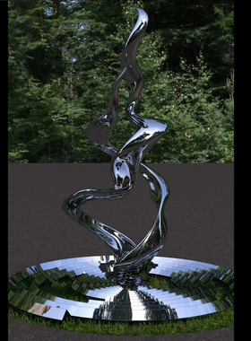 不锈钢丝带圆环景观雕塑艺术摆件